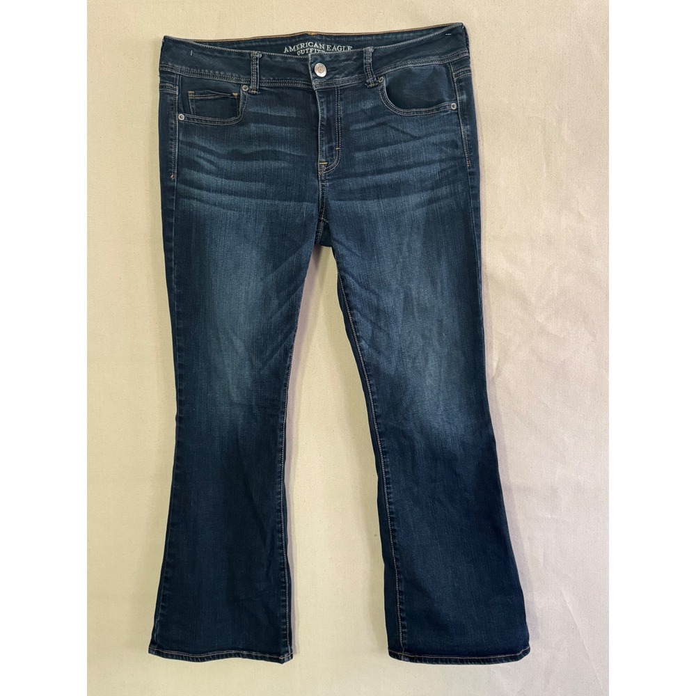 American Eagle Artist Bootcut Jeans Size 14 Dark Wash Y2K Stretch MSRP $40